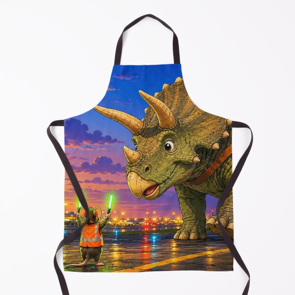 Item preview, Airport Crew Marshals Giant Dinosaur (Cartoonized) designed and sold by nikkolaus.