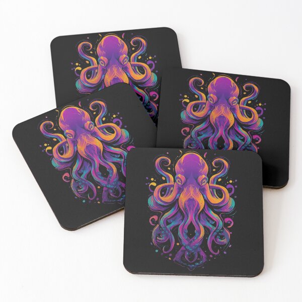 Item preview, Psychedelic Octopus Vibes Neon Sea Creature Art designed and sold by PixelQ.