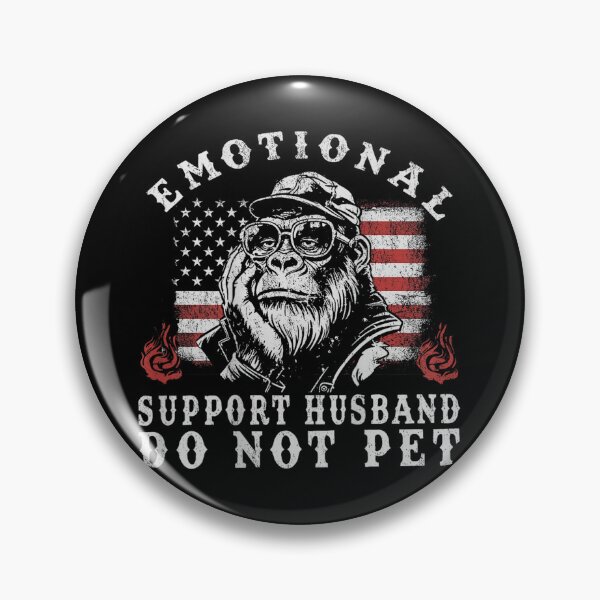 Item preview, Emotional Support Husband Do Not Pet Funny Monkey American Flag designed and sold by Namerreh59Art.