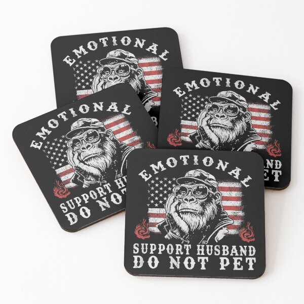 Item preview, Emotional Support Husband Do Not Pet Funny Monkey American Flag designed and sold by Namerreh59Art.