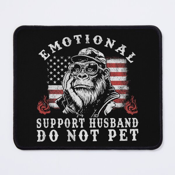 Item preview, Emotional Support Husband Do Not Pet Funny Monkey American Flag designed and sold by Namerreh59Art.