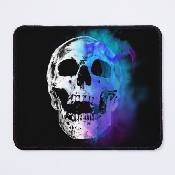 Item preview, White Skull Colorful Smoke Blue Purple Pink designed and sold by StyleBloomes.
