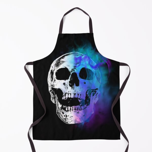 Item preview, White Skull Colorful Smoke Blue Purple Pink designed and sold by StyleBloomes.
