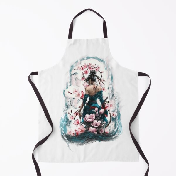 Item preview, Female Samurai Warrior Cherry Blossom Japanese Aesthetic Art designed and sold by Lunevalleyart.