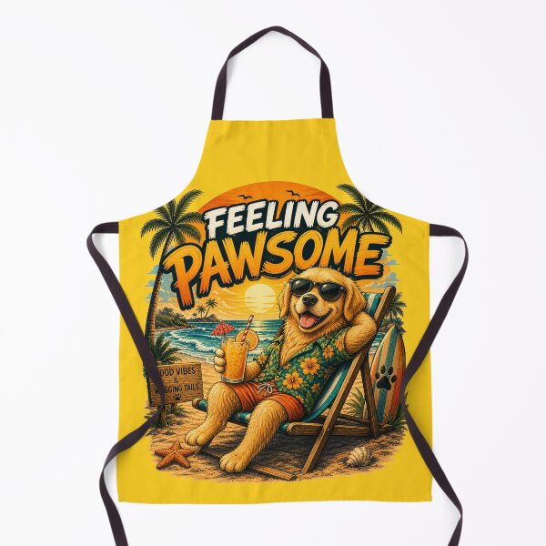 Item preview, Funny Golden Retriever Beach Design – Feeling Pawsome Summer Vibes Vacation Dog designed and sold by PixelsPaws.