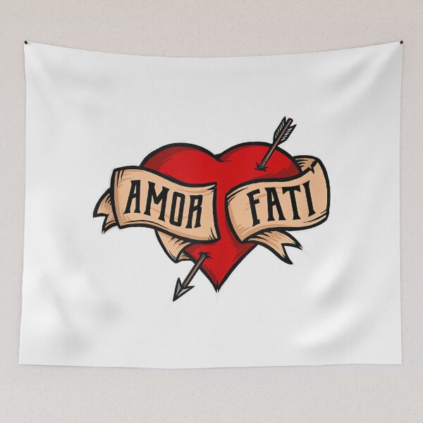 Item preview, Amor Fati - Classic Nietzsche Tattoo Heart Design designed and sold by raeganluskanor.