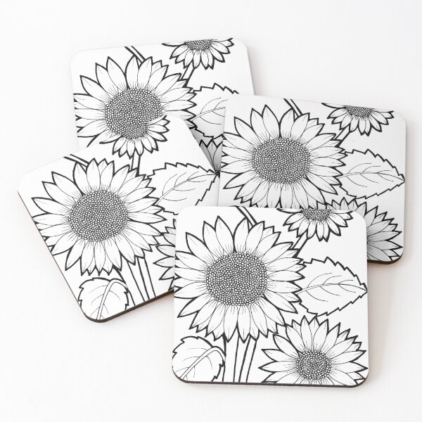 Item preview, Hand Drawn Sunflower black and white Line Art | Botanical Floral Illustration | Minimalist Wildflower Drawing designed and sold by Kmhbelieve620.