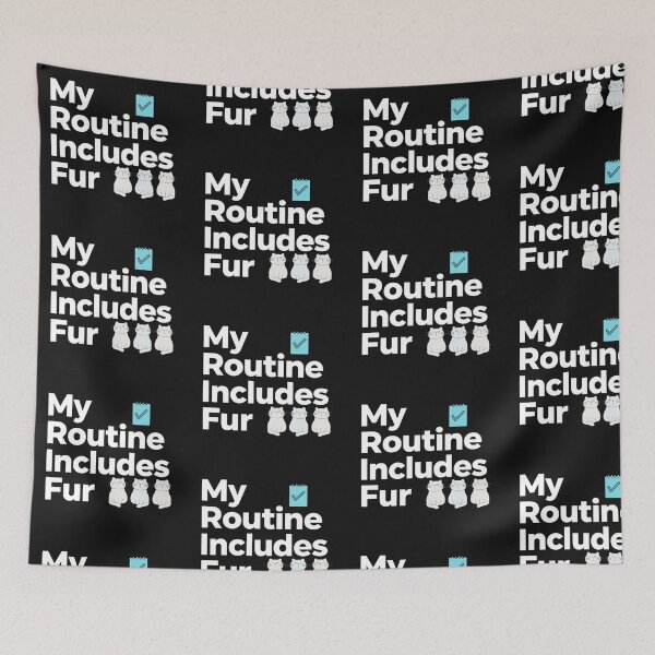 Item preview, My Routine Includes Fur Cute Cat Lover Graphic Tee designed and sold by artlife4.