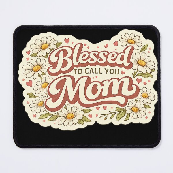 Item preview, Blessed to Call You Mom – Retro Hand Lettered Daisy Floral Art | Mothers Day Gift 2026 designed and sold by irfanshikh.