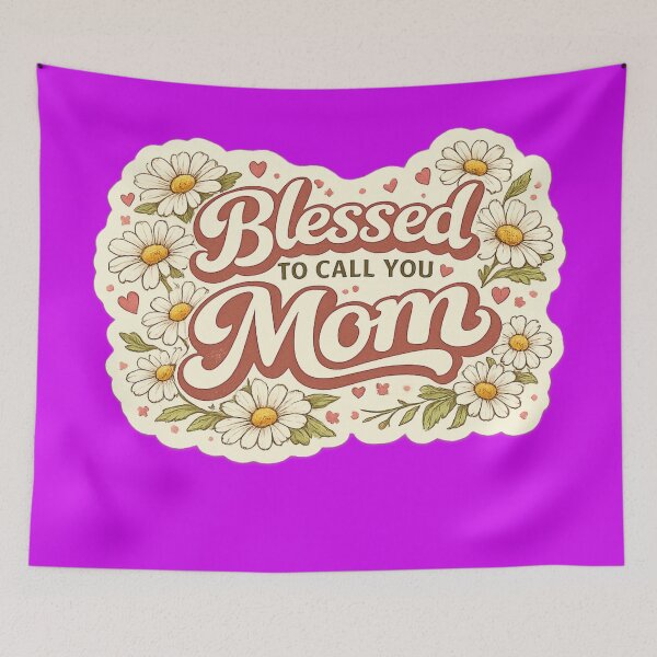 Item preview, Blessed to Call You Mom – Retro Hand Lettered Daisy Floral Art | Mothers Day Gift 2026 designed and sold by irfanshikh.