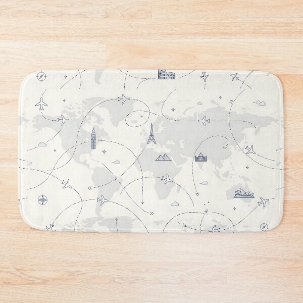 Item preview, Global Landmarks Flight Map World Traveler designed and sold by SplashTastic.