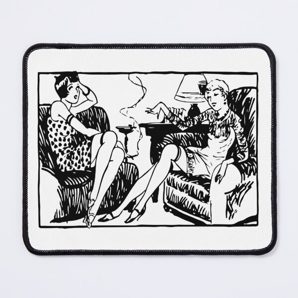 Item preview, 1920s Flapper Girls Chatting - Vintage Art Deco Illustration designed and sold by SoftSolace.
