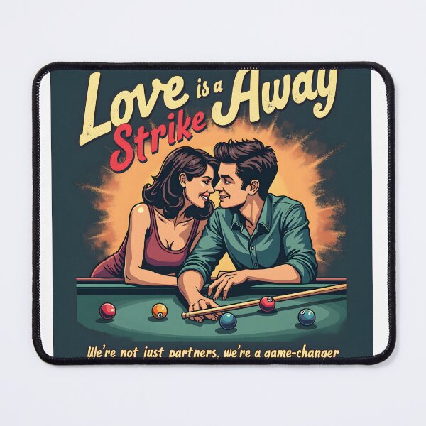 Item preview, Romantic Couple Playing Pool Vintage Poster designed and sold by Teeshirtstoday.com.
