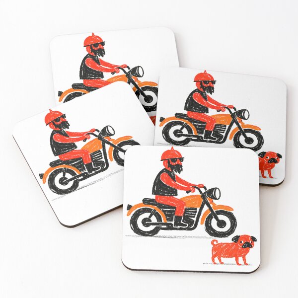 Item preview, Naive Biker with Pug // Summer Ride designed and sold by EdGraphy.