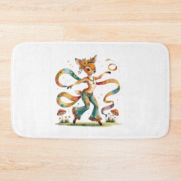Item preview, Retro Dancing Deer in Bell Bottoms with Peace Ribbon Art designed and sold by AQUILAKREO.