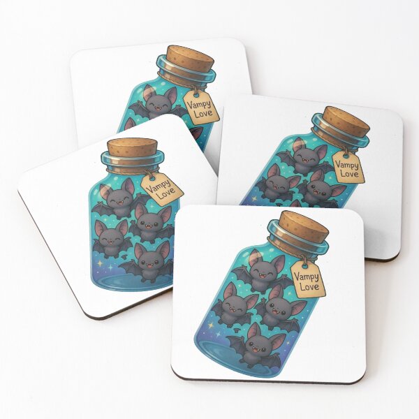 Item preview, Cute Vampire Bats in Love Potion Jar designed and sold by VibeThread Studio.