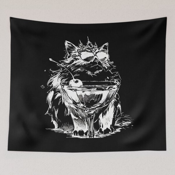Item preview, Funny Cocktail Cat Vintage Party Animal Cool Cat Drinking designed and sold by Namerreh59Art.
