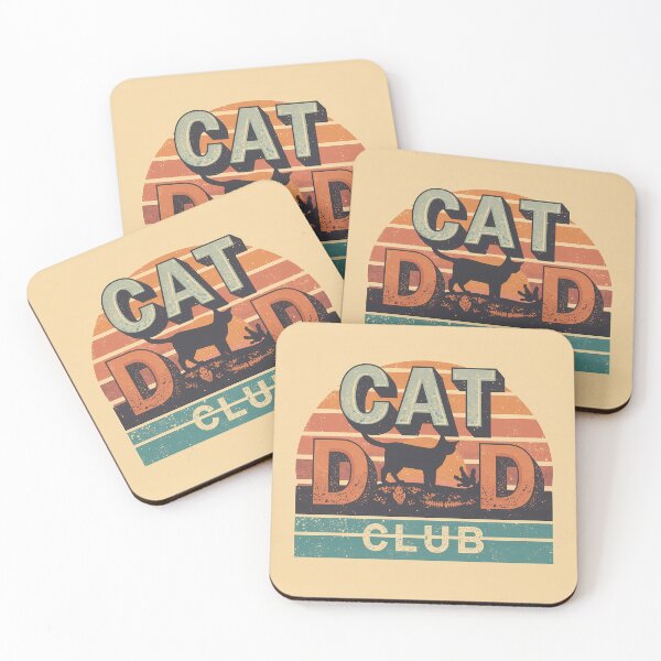 Item preview, Retro Cat Dad Club Vintage Sunset Cat Lover T-Shirt Design designed and sold by Lu7u.