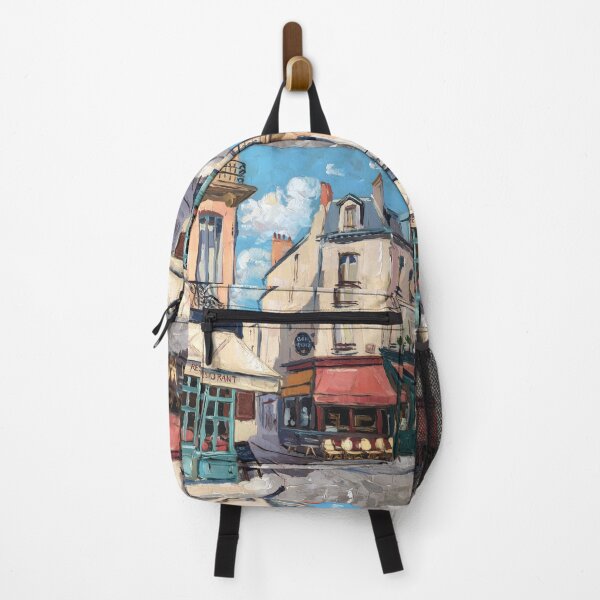 Item preview, French Cafe Painting - Red Awning Bistro Street Scene designed and sold by CARRAANN.