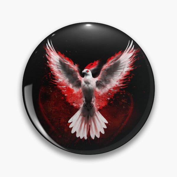 Item preview, White Eagle Red Flame Dark art design designed and sold by StyleBloomes.