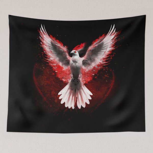 Item preview, White Eagle Red Flame Dark art design designed and sold by StyleBloomes.
