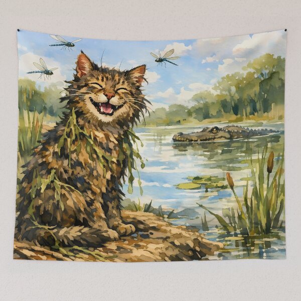 Item preview, Happy Cat by the Swamp designed and sold by cuprum.