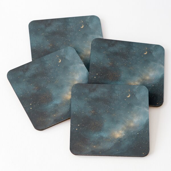 Item preview, Dark Teal Galaxy Moon Starfield Cosmic Space Background designed and sold by Faithlines.