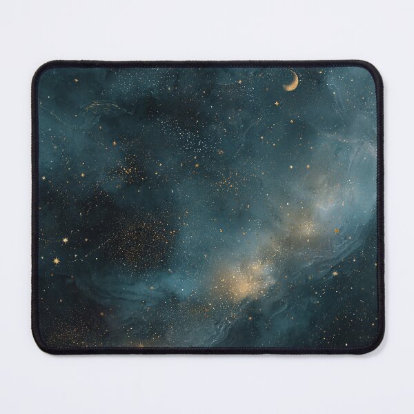 Item preview, Dark Teal Galaxy Moon Starfield Cosmic Space Background designed and sold by Faithlines.