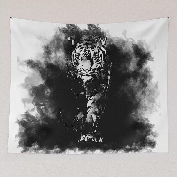 Item preview, Fierce Tiger Black Smoke Aesthetic Graphic design  designed and sold by StyleBloomes.