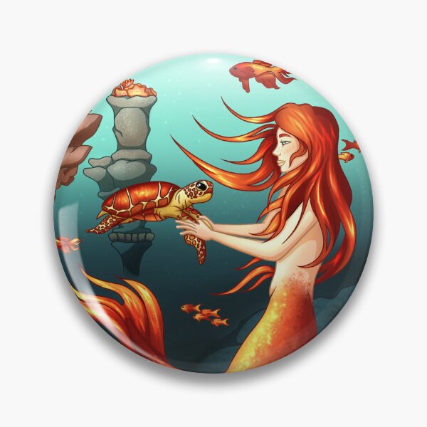 Item preview, Mermaid with coral and a seaturtle designed and sold by dewidenice.