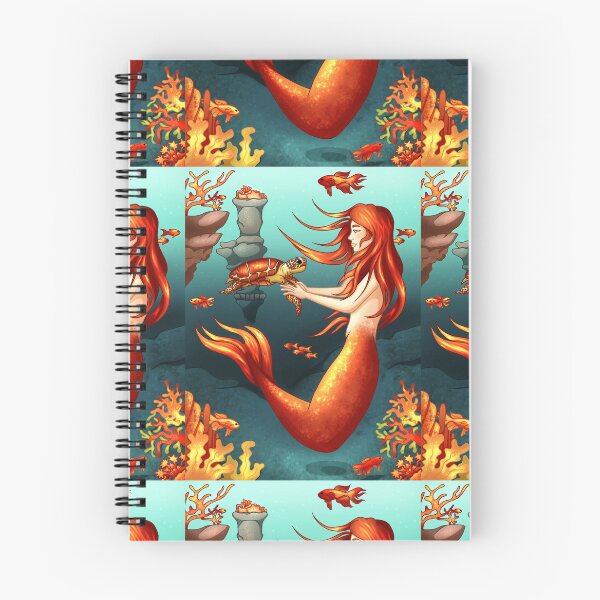 Item preview, Mermaid with coral and a seaturtle designed and sold by dewidenice.