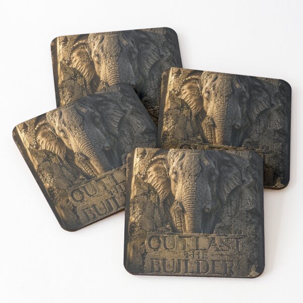 Item preview, Founder Outlast The Builder Elephant Stone Brutalist Wall Art designed and sold by SavannaStrikes.
