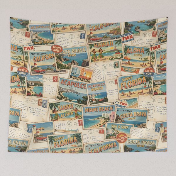 Item preview, Vintage Travel Postcard Collage Summer Vacation designed and sold by SplashTastic.