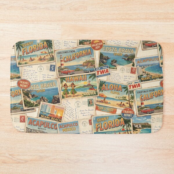 Item preview, Vintage Travel Postcard Collage Summer Vacation designed and sold by SplashTastic.