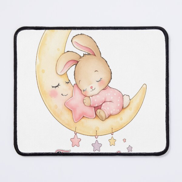 Item preview, Sweet dreams, little treasure – Cute bunny on the moon designed and sold by khawariweaves.