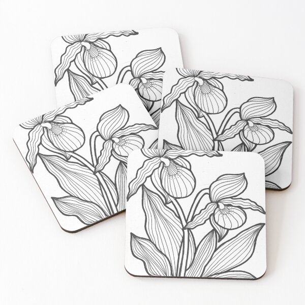 Item preview, Hand Drawn Lady Slipper Orchid Line Art | Botanical Wildflower Illustration | Minimalist Floral Drawing designed and sold by Kmhbelieve620.