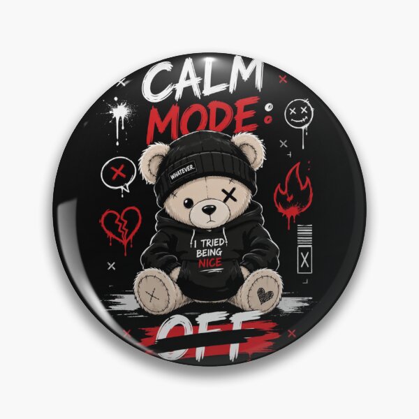 Item preview, Calm Mode OFF Angry Teddy T-Shirts – Streetwear Graphic designed and sold by KDesignCrafts.