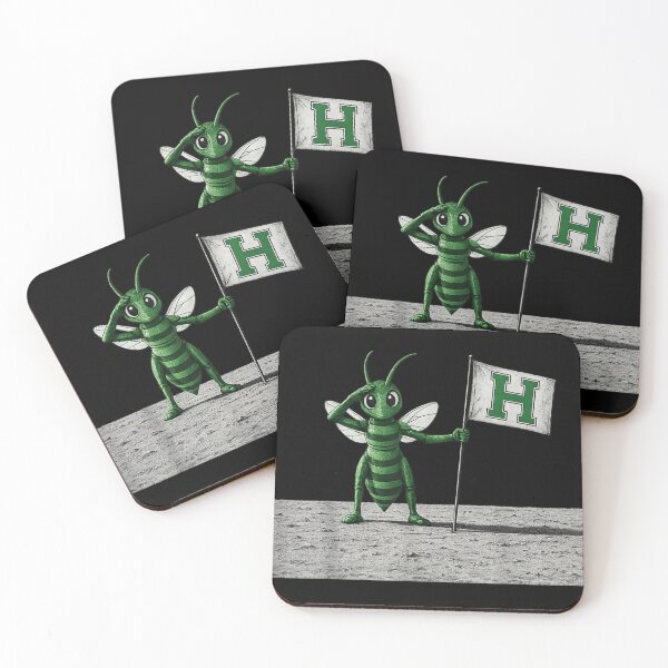Item preview, Green Hornet Mascot Saluting On Moon With Green Letter H Flag designed and sold by StuZabine.