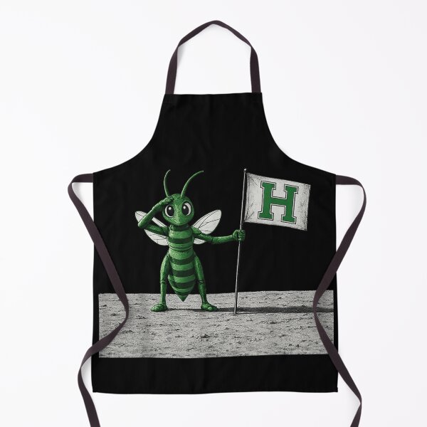 Item preview, Green Hornet Mascot Saluting On Moon With Green Letter H Flag designed and sold by StuZabine.