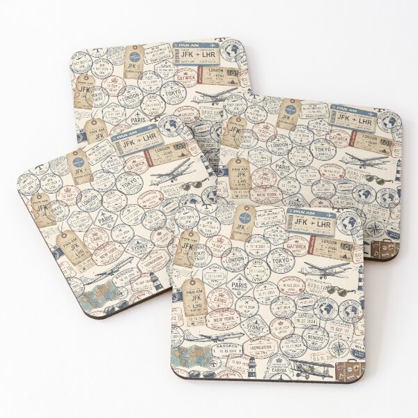Item preview, Vintage Passport Stamp Pattern International Adventure designed and sold by SplashTastic.