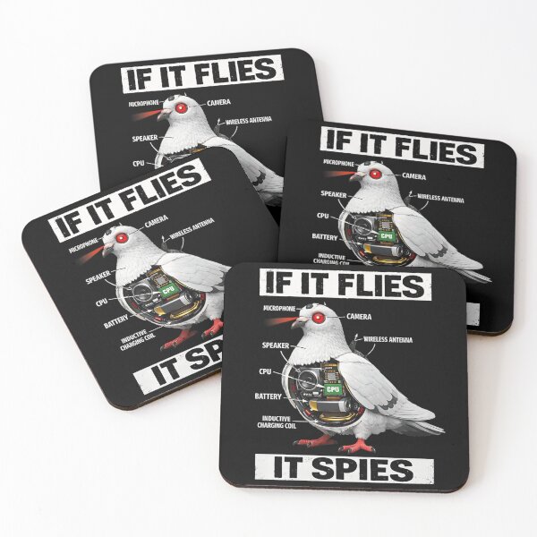 Item preview, Birds Are Not Real Conspiracy Theory Spy Pigeon Robot Drone Illustration designed and sold by StuZabine.