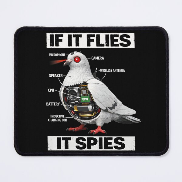 Item preview, Birds Are Not Real Conspiracy Theory Spy Pigeon Robot Drone Illustration designed and sold by StuZabine.