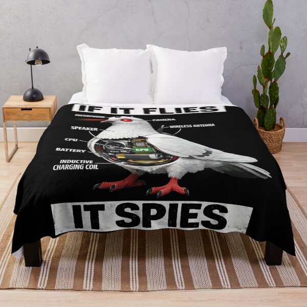 Item preview, Birds Are Not Real Conspiracy Theory Spy Pigeon Robot Drone Illustration designed and sold by StuZabine.