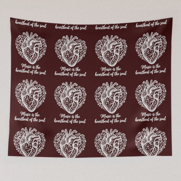 Item preview, Music is the Heartbeat of the Soul - Anatomical Heart Art designed and sold by Style-InkPulse.