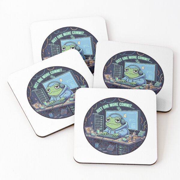 Item preview, Just One More Commit - Tired Programmer Frog Coder designed and sold by Urben Loop.