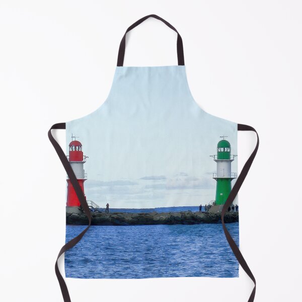 Item preview, Green and Red Lighthouses in Warnemünde designed and sold by MarionsArt.