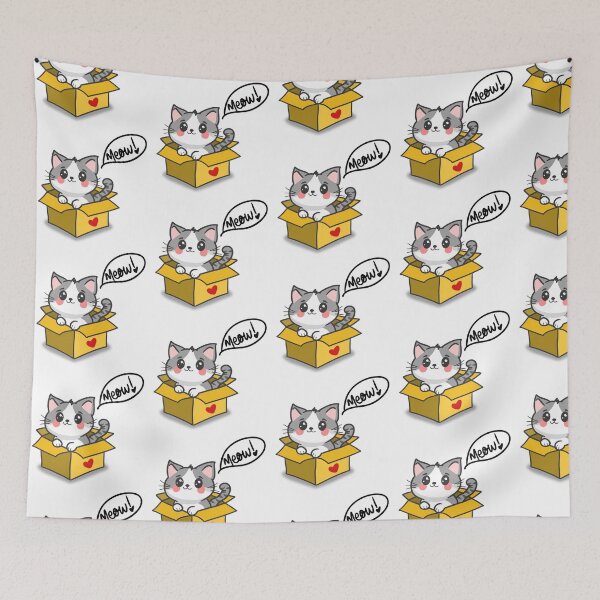 Item preview, Cat in a box designed and sold by Booki3Official.