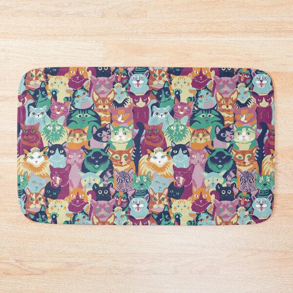 Item preview, Loads of Cats, Colorful colony of cats and kittens designed and sold by BeeFoxTree.