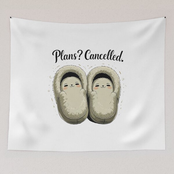Item preview, Plans Cancelled Funny Introvert Slippers Humor designed and sold by AQUILAKREO.