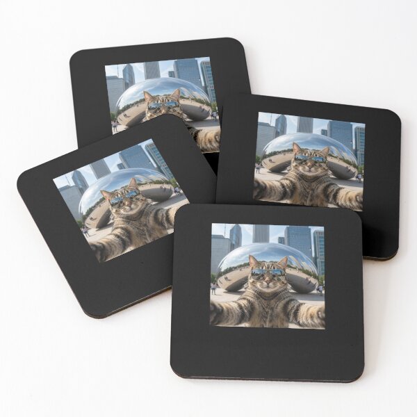 Item preview, Cat Selfie Chicago Cloud Gate Mirrored Sunglasses designed and sold by snowry.